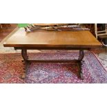 Oak draw-leaf dining table