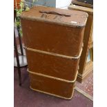 Large Wood bound steamer trunk