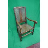 Walnut and bergere antique armchair