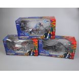 3 American Chopper The Series die cast models in original boxes by Orange County Choppers/Joy Ride/