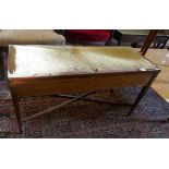 Edwardian inlaid duo piano stool with storage compartment