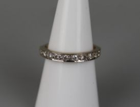 18ct gold ½ hoop diamond eternity ring - Size: M