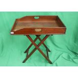 Antique mahogany butlers tray on stand