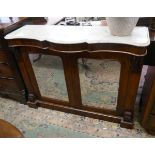 Victorian marble top rosewood chiffonier - Approx size: W: 120cm D: 38cm H: 90cm