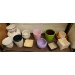 Collection of ceramic plant pots etc