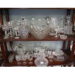 Collection of cut glass to include ships decanter