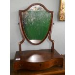 Georgian satinwood and mahogany vanity mirror