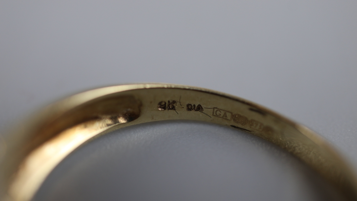 9ct gold diamond set ring - Size: V - Bild 3 aus 5