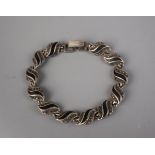 Silver marcasite enamel bracelet
