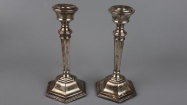 Pair of hallmarked silver candlesticks - Approx gross weight: 286g