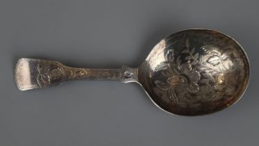 Hallmarked Georgian silver caddy spoon