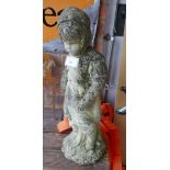 Stone statue of girl - Approx height: 56cm