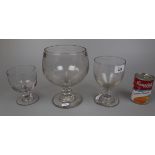 3 antique glasses 1 A/F - Approx height of tallest: 19.5cm