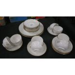 Collection of white Copeland Spode china with initials