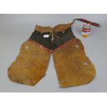 Set of children's Milky Bar Kid leather chaps - 1950s