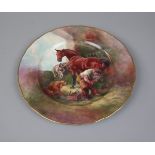 Hand painted plate by Worcester artist Richard Budd