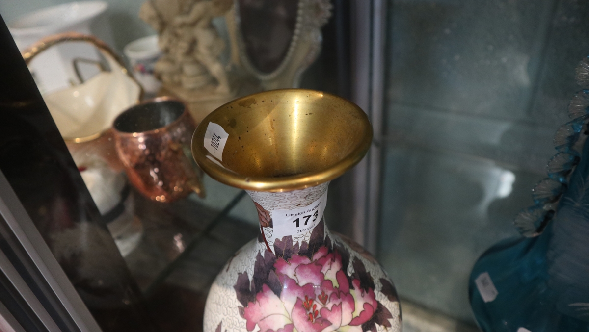 Cloisonne vase - Approx height: 21cm - Bild 3 aus 4