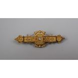 16ct gold diamond set bar brooch