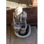 Cast maiden garden water feature - Approx height: 67cm