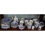 Large collection of blue and white china