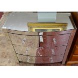 Mirrored chest of 2 over 2 drawers - Approx size: W: 82cm D: 40cm H: 77cm