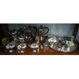 Collection of silver plate to include coffee and tea sets