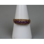 9ct gold amethyst set ring - Size O