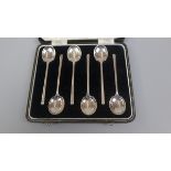 Hallmarked silver set of 6 coffee spoons 1938
