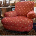 Red and gold patterned armchair