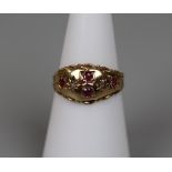 18ct diamond and ruby ring Birmingham 1912 - Size L