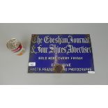 Enamel advertising sign - Evesham Journal and The Four Shires Advertiser - Approx size: 38cm x 25.