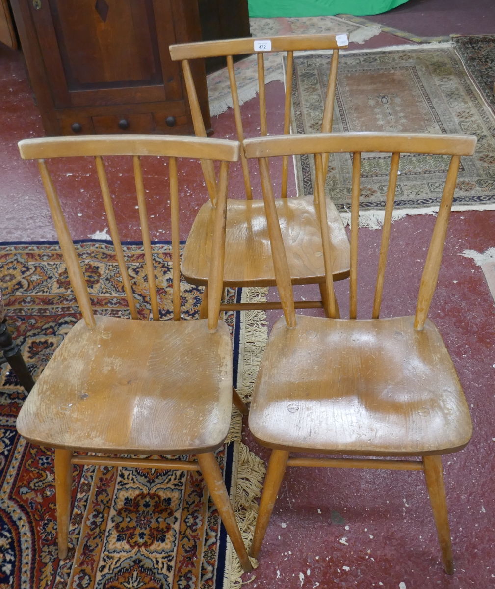 3 blonde elm Ercol chairs