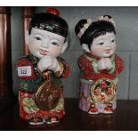2 Chinese figures - Approx height: 27cm