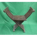 Folding teak stool