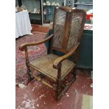 Walnut and bergere antique armchair