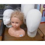 Collection of mannequin heads