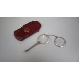 Pair of silver lorgnettes by C W Dixey and son - Optician to the King