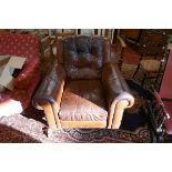 Leather lounge chair