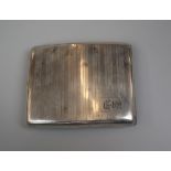 Hallmarked silver cigarette case - Approx weight: 117g