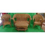 Vintage 4 piece wicker conservatory suite