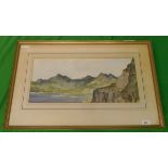 Watercolour - Seascape by Francis R Flint son of William Russell Flint - Approx image size: 54cm x