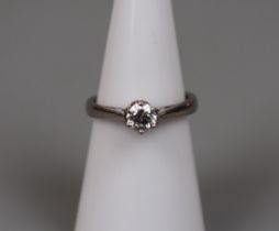 Platinum diamond solitaire ring - Size K