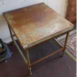 Industrial steel side table - Approx size: W: 69cm D: 62cm H: 60cm