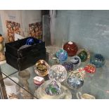 Collection of paperweights to include Waterford Caithness etc
