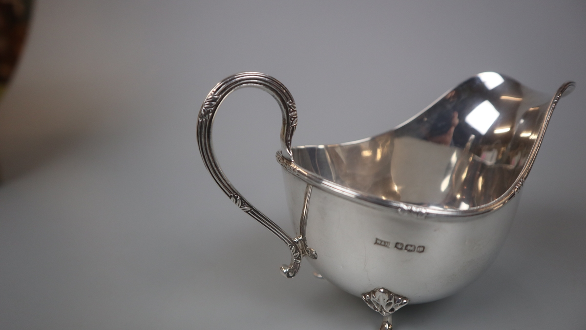 Hallmarked silver sauce boat, Sheffield - Approx weight 147g - Bild 4 aus 7