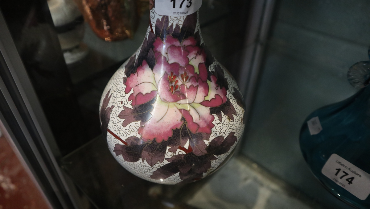 Cloisonne vase - Approx height: 21cm - Bild 2 aus 4