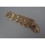 9ct gold gate bracelet - Approx weight 24g