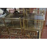 Pair of vintage brass side tables