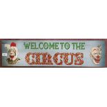 Wooden Welcome to the Circus sign
