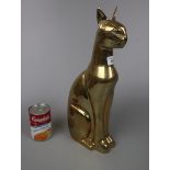 Brass Egyptian style Sphynx cat - Approx height: 39cm